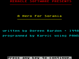 A Hero for Sorania (1998)(Adventure Probe Software)